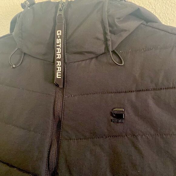 G STAR RAW Men’s Padded Hooded Black Jacket Size S - Picture 2 of 9